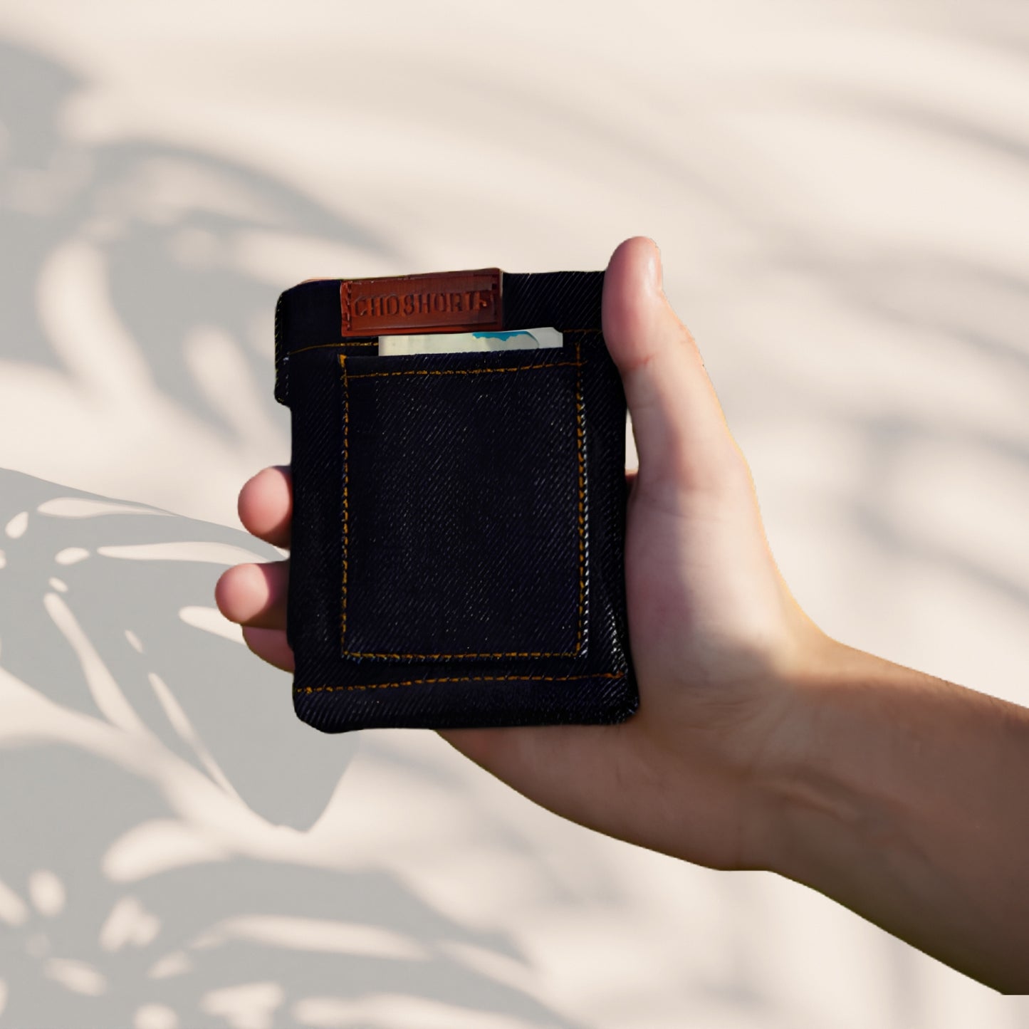 Minimalist denim card wallet