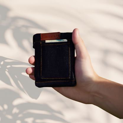 Minimalist denim card wallet