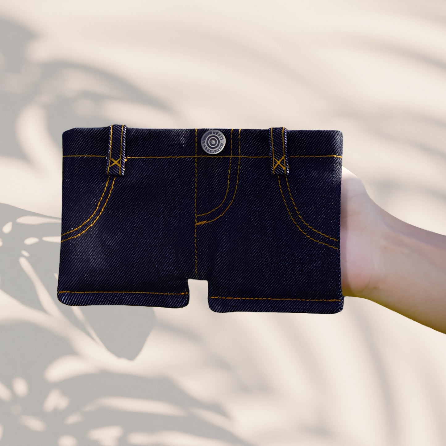 Minimalist denim card wallet