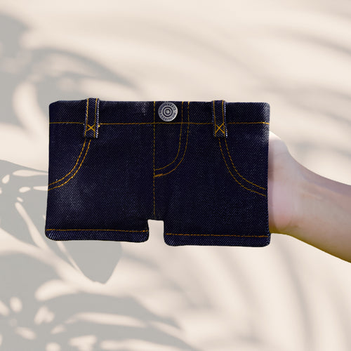 Minimalist denim card wallet